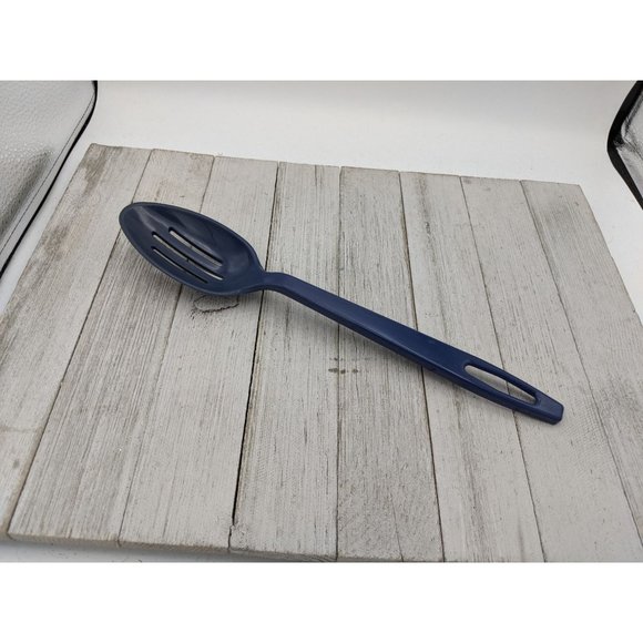 Navy Blue #3 Nylon Plastic Slotted Spoon 11" - Picture 1 of 6